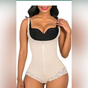 SHAPERX Shapewear for Women Tummy Control Zipper Open Bust Bodysuit
